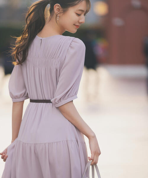PROPORTION BODY DRESSING ワンピース ベルト付きギャザー