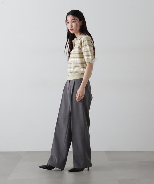N.Natural Beauty Basic ポロシャツ ポロ ミックスボーダーポロ