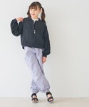 ワイドパンツ パンツ キッズ レースアップポケ...の詳細画像1