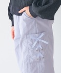 ワイドパンツ パンツ キッズ レースアップポケ...の詳細画像3