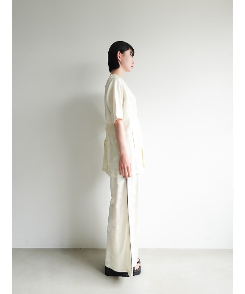 sahara コート アウター Satin Jacquard Collarless Jacket