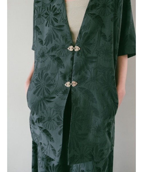 sahara コート アウター Satin Jacquard Collarless Jacket