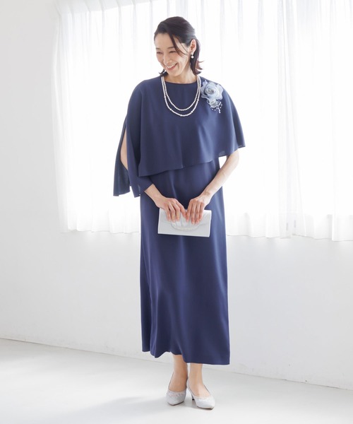 form forma 結婚式お呼ばれドレス マザードレス】chaco×formforma/タック入り Iラインシルエット