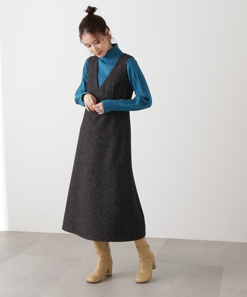 「N.（N. Natural Beauty Basic）」 サロペットスカート MEDIUM ブラック レディース_画像4