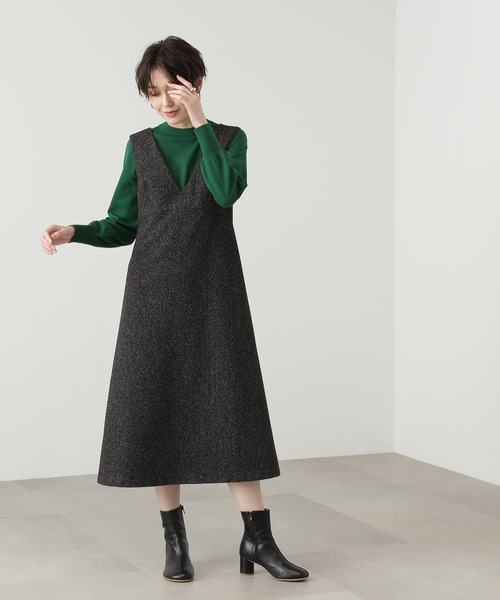 「N.（N. Natural Beauty Basic）」 サロペットスカート MEDIUM ブラック レディース_画像5