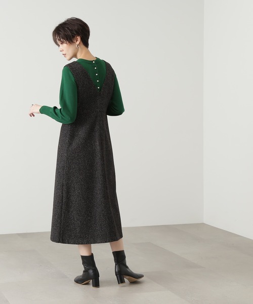 「N.（N. Natural Beauty Basic）」 サロペットスカート MEDIUM ブラック レディース_画像6