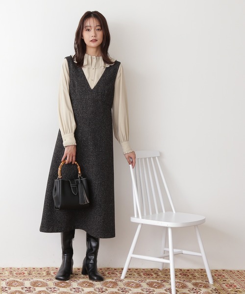 「N.（N. Natural Beauty Basic）」 サロペットスカート MEDIUM ブラック レディース_画像7