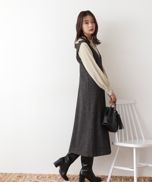 「N.（N. Natural Beauty Basic）」 サロペットスカート MEDIUM ブラック レディース_画像8