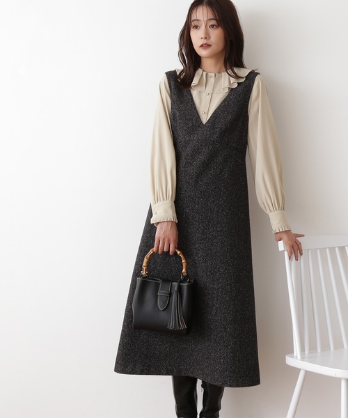 「N.（N. Natural Beauty Basic）」 サロペットスカート MEDIUM ブラック レディース_画像9