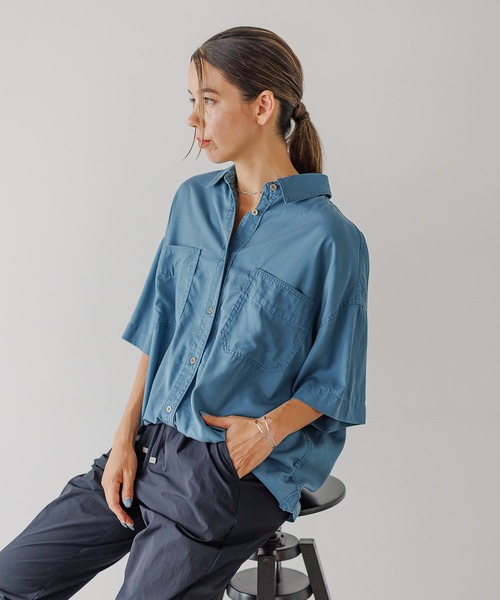 ブラウス シャツ 「簡単ブラウジング」2WAYスタンダード半袖シャツ レディース BAYFLOW ブラウス シャツ 「簡単ブラウジング」2WAYスタンダード