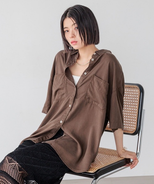 ブラウス シャツ 「簡単ブラウジング」2WAYスタンダード半袖シャツ レディース BAYFLOW ブラウス シャツ 「簡単ブラウジング」2WAYスタンダード