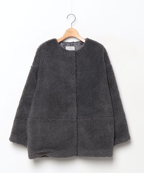 【JOURNAL STANDARD relume】グレー ノーカラー コート M JOURNAL STANDARD relume（ジャーナルスタンダード レリューム） ノー