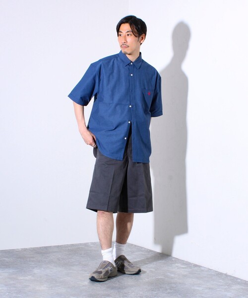 ディッキーズ デニム ハーフパンツ ブラック 大きいサイズ 丈長め 42インチ ディッキーズ Dickies ワイドルーズショートパンツ （ブラック