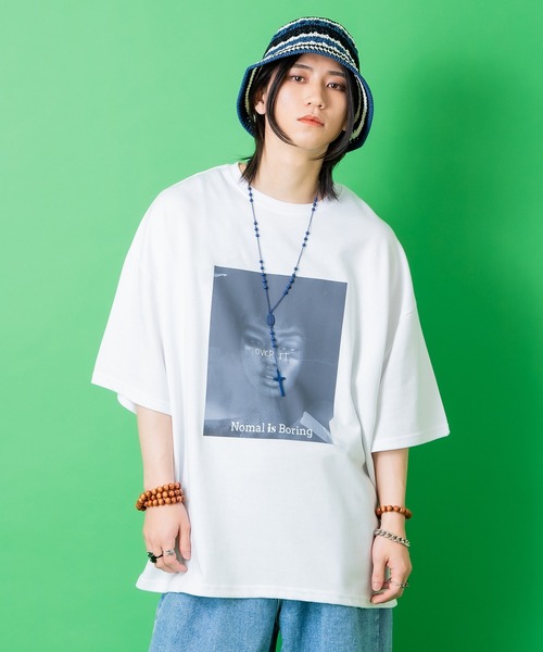 リミフゥ 21SS タイポグラフィプリントオーバーサイズドTシャツ 楽天市場】ロゴTシャツ tシャツ / レディース 半袖 Tシャツ 箔プリント