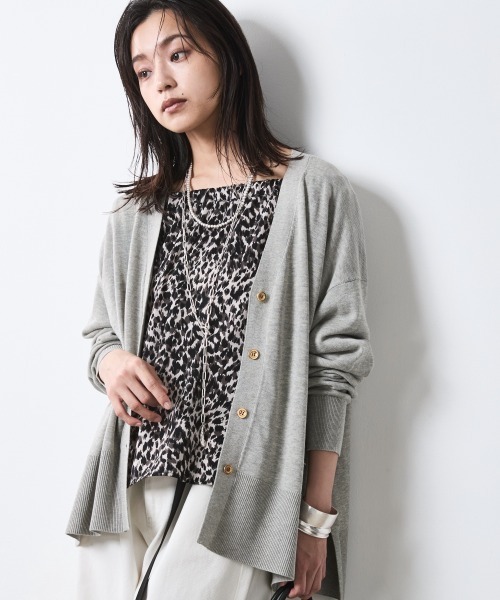 CHIC STYLE（シックスタイル） カーディガン 綿レーヨンハイツイストV