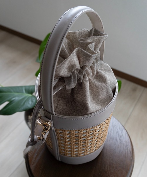 SHE HER HER HERS ショルダーバッグ バッグ バンブー切替バケット