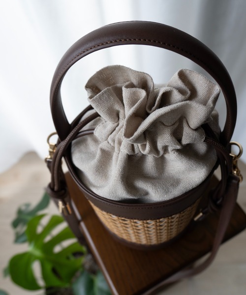 SHE HER HER HERS ショルダーバッグ バッグ バンブー切替バケット