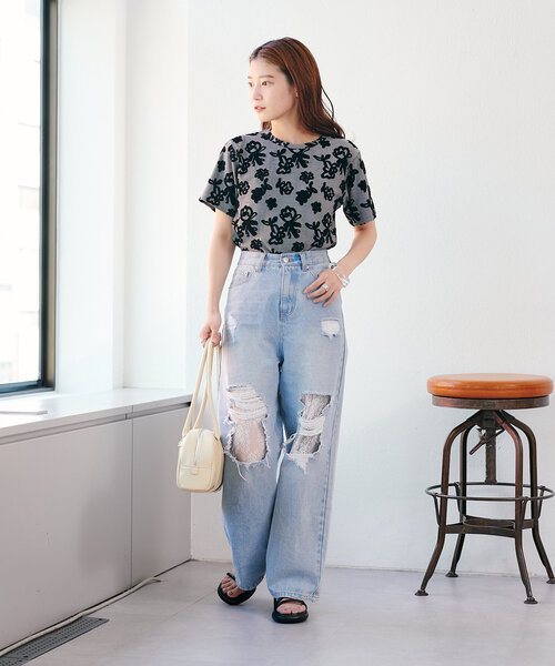 Kastane tシャツ フロッキーフラワーチビTEE レディース : ZOZOTOWN