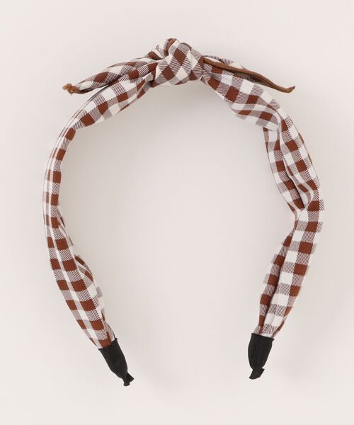 Mayree カチューシャ 「float」ギンガムチェック柄 リボン