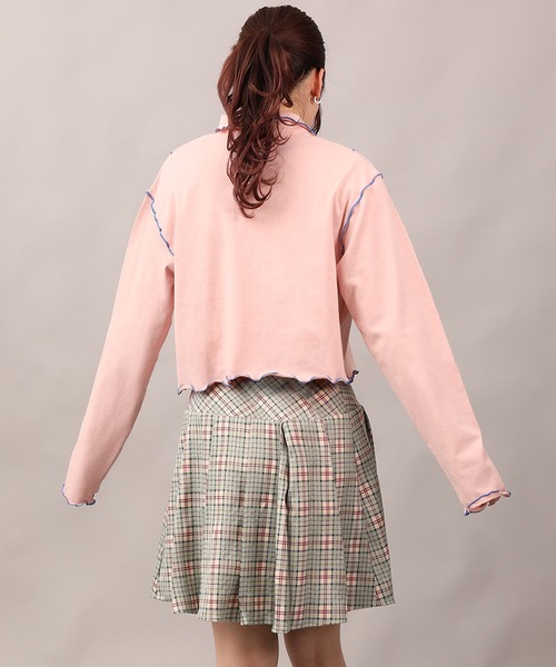 ポロシャツ ポロ 「HOOK」for girls 配色巻きロックフリルポロシャツ