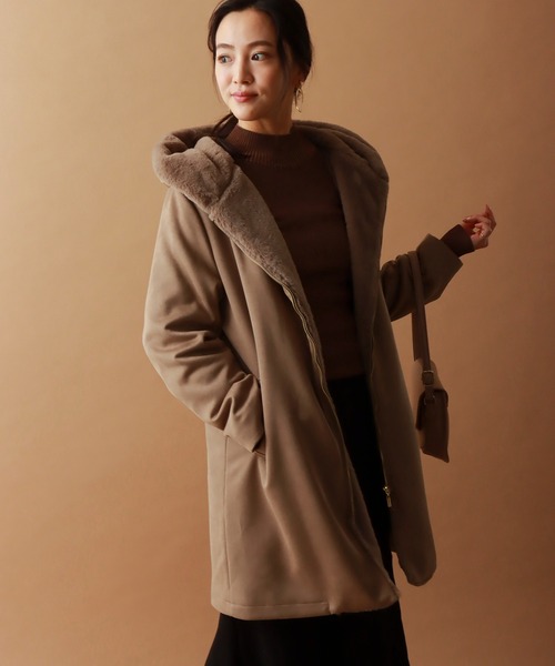 「libelle more」 「MARBLEWALTZ」コート L モカ レディース_画像2