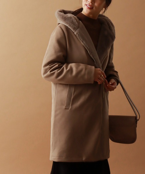 「libelle more」 「MARBLEWALTZ」コート L モカ レディース_画像3