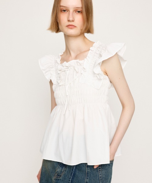 SLY ブラウス シャツ RIBBON ARM FRILL TOPS リボン アーム