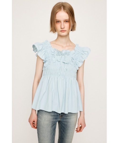 フリルスリーブリボントップス レディース SLY（スライ）の「BACK RIBBON FRILL SLEEVE TOPS バックリボン