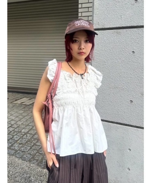 SLY ブラウス シャツ RIBBON ARM FRILL TOPS リボン アーム