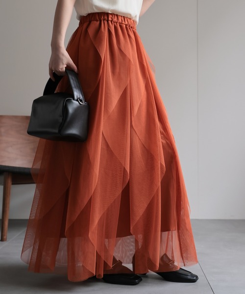 litmus vintage 赤いフリルチュールスカート litmus vintage 赤いフリルチュールスカート