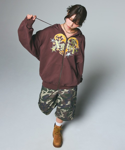 X-girl（エックスガール） ワイドパンツ カーゴパンツ WASHED 2WAY