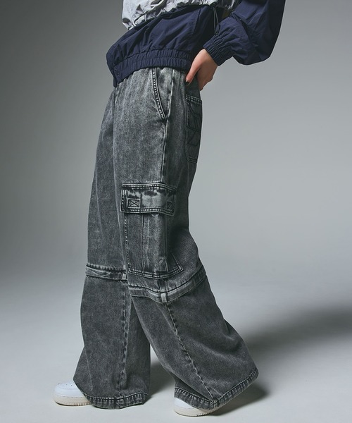 X-girl カーゴパンツ WASHED 2WAY WIDE LEG CARGO PANTS