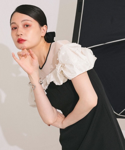 ドレス 「ANDRESD」ribbon mashmallow dress「リボンマシュマロドレス」