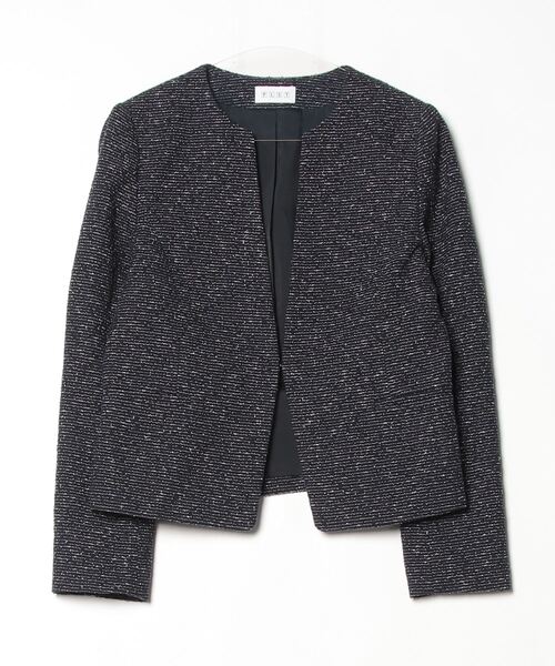 美品　PLST プラステ　ノーカラージャケット ネイビー　紺　L 楽天市場】PLST プラステ スーツ ネイビー 紺 ノーカラー