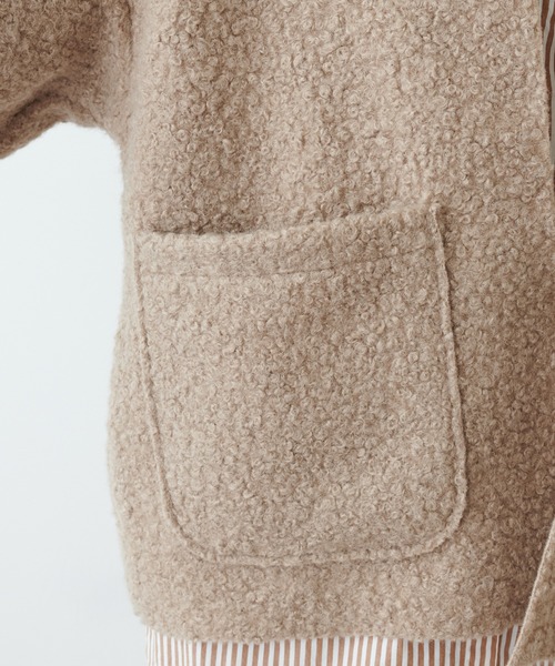 「PUAL CE CIN」 ノーカラーコート FREE モカ レディース_画像7