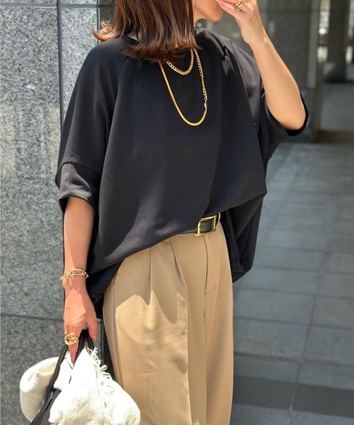tシャツ ライトダンボールドロストヘムプルオーバー レディースの画像