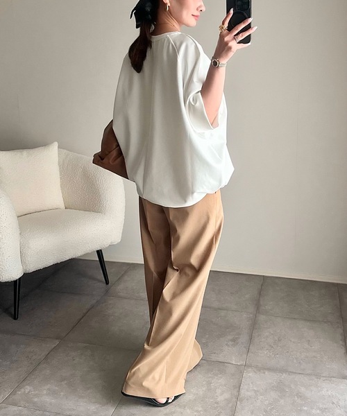 未使用♦Emma Taylor シルキーグログランシャツヘムプルオーバー Emma Taylor - Emma Taylor✨新品・タグ付き！シルキー