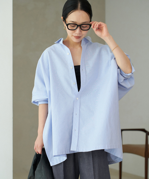 プラージュ Plage 《追加》OX Poncho シャツ （サックスブルー