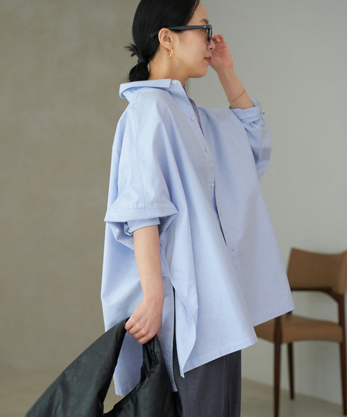 【新品】plage ポンチョ ブラウス グレー plage ブラウス シャツ Light OX Poncho レディース : ZOZOTOWN
