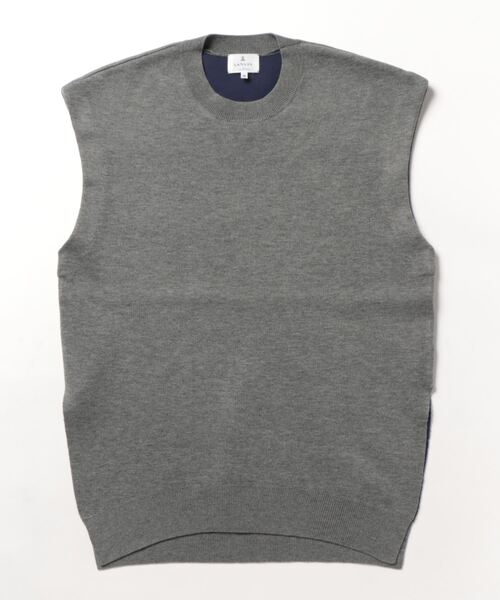 「LANVIN en Bleu」 ノースリーブニット 38 グレー レディース
