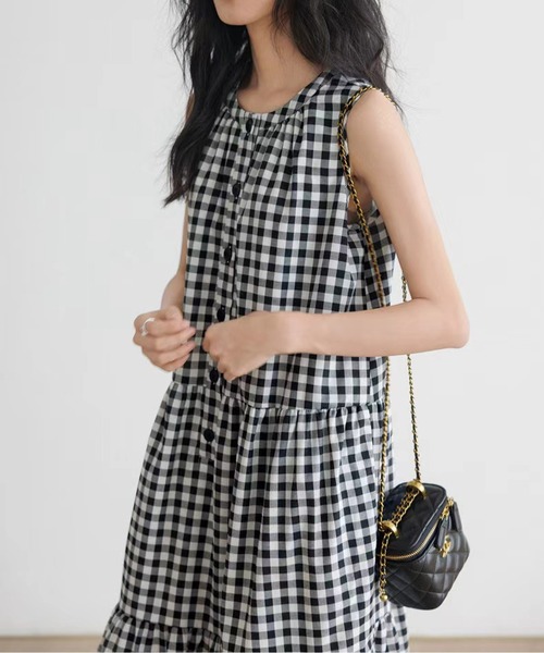 FOXEY NEW YORK ワンピース ギンガムチェック ノースリーブ Morris & Sons（モリスアンドサンズ）の「◇【MORRIS & SONS