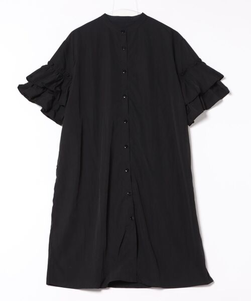 each alchemist チュニック スタンドカラーフリルスリーブチュニック