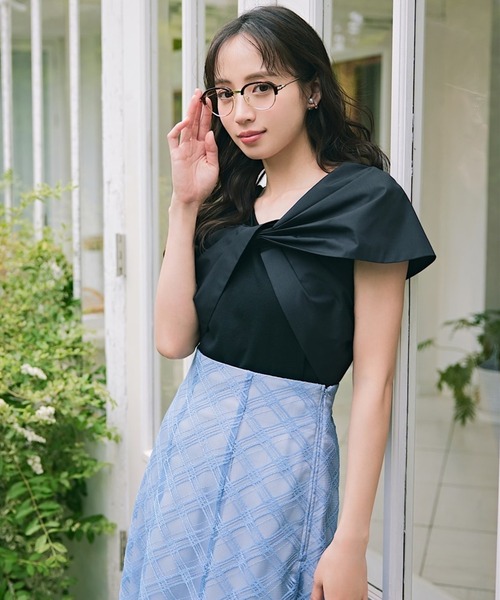 tシャツ 異素材ツイストディテールプルオーバー レディース