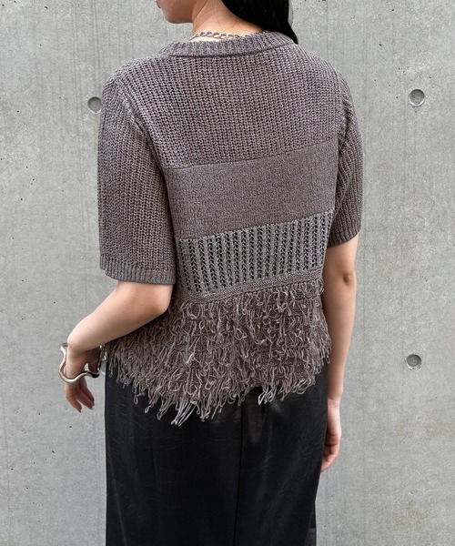 ニット セーター 「＆g'aime」ループMIX配色ニット　Loop Blend Color Knit レディース &g'aime ニット セーター 「＆g'aime」ループMIX配色ニット Loop