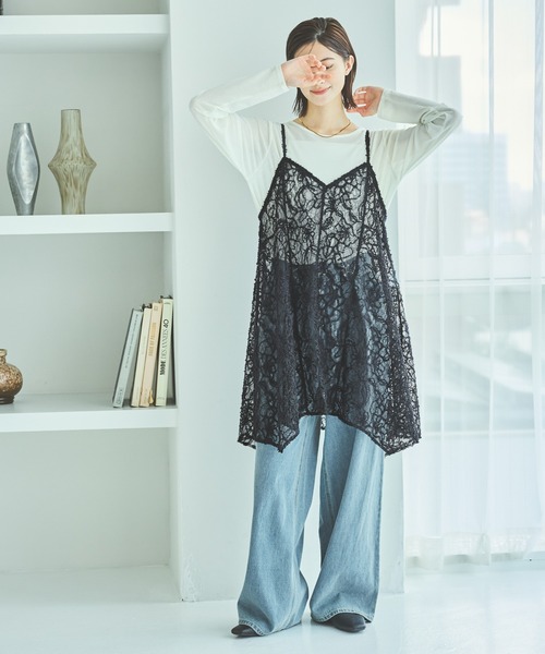 LAKOLE（ラコレ） チュニック 2WAY起毛レースキャミワンピース