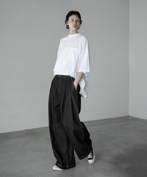 「remer」 加工デニムパンツ LARGE サックスブルー メンズ