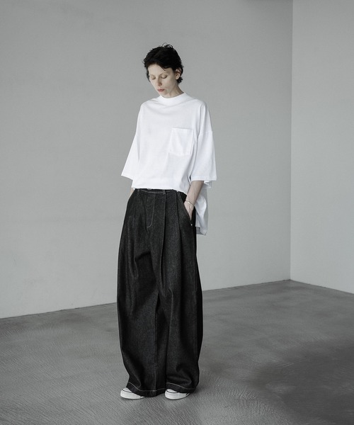 「remer」 加工デニムパンツ LARGE サックスブルー メンズ