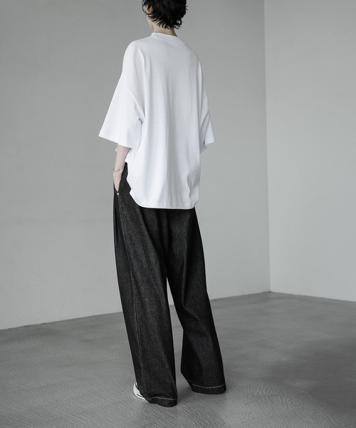 「remer」 加工デニムパンツ LARGE サックスブルー メンズ