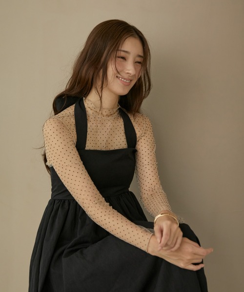 ✨美品✨ビアズリー　ハイネック　シアーシャツ　ブラック　チュニック　ブラウス ✨連休価格✨ビアズリー ハイネック シアーシャツ ブラック