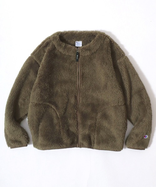 チャンピオン カーディガン Champion/チャンピオン SHERPA FLEECE ZIP CARDIGAN/シェルパフリース ロゴ ワンポイント刺繍 ジップカーディガン/ボアフリー… | Champion | 03